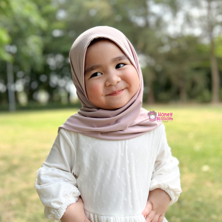 HoneyBlossom - Hijab Segitiga Instan Anak Perempuan 1-7 tahun Jersey Grade A