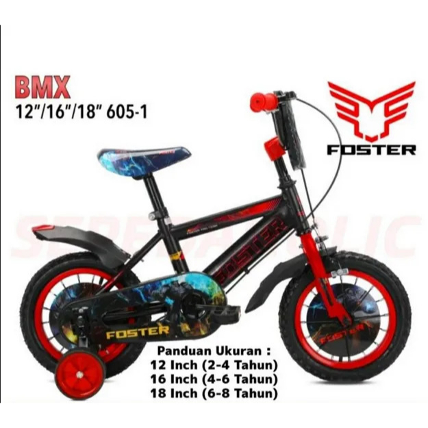 SEPEDA ANAK LAKI LAKI 12&quot; 16&quot; 18&quot; FOSTER BMX 5505-1 BAN 2.125  5502 TOM N JERRY 605-1 ROBOT