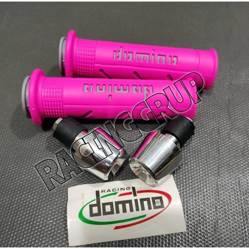 Handgrip Domino COPY PREMIUM Supersoft Universal handfat copy PREMIUM PINK ABU BIRU + Jalu stang PCX Handgrip Sarung Gas Domino Pink + Jalu stang chrome model pcx universal motor beat mio vario scoopy spaci genio fazzio revo supra