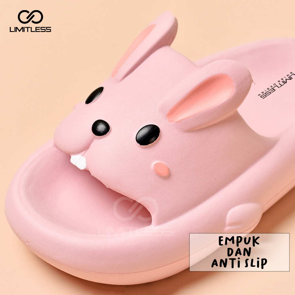 Sandal Rabbit Anak Perempuan Slip On Korea Sendal Bunny Anak Karakter Lucu Sandal Kelinci Terbaru 2023