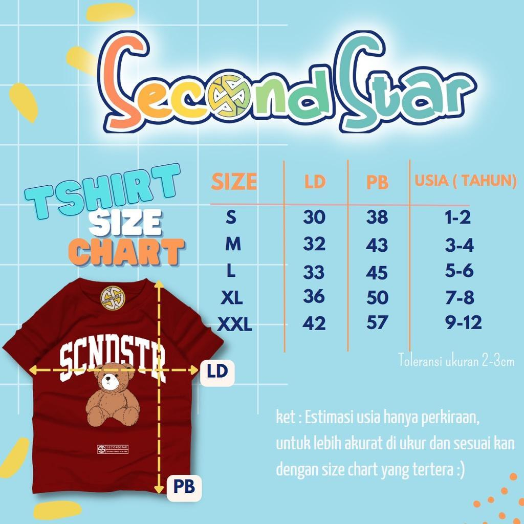 Secondstar baju anak perempuan dan laki-laki Kaos oblong 1 - 12 tahun warna dusty blue