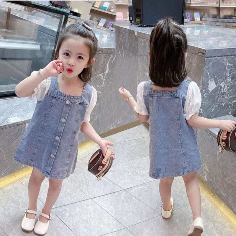 DRESS ANGELA KOREA STYLE JEANS ANAK 1-5 TAHUN