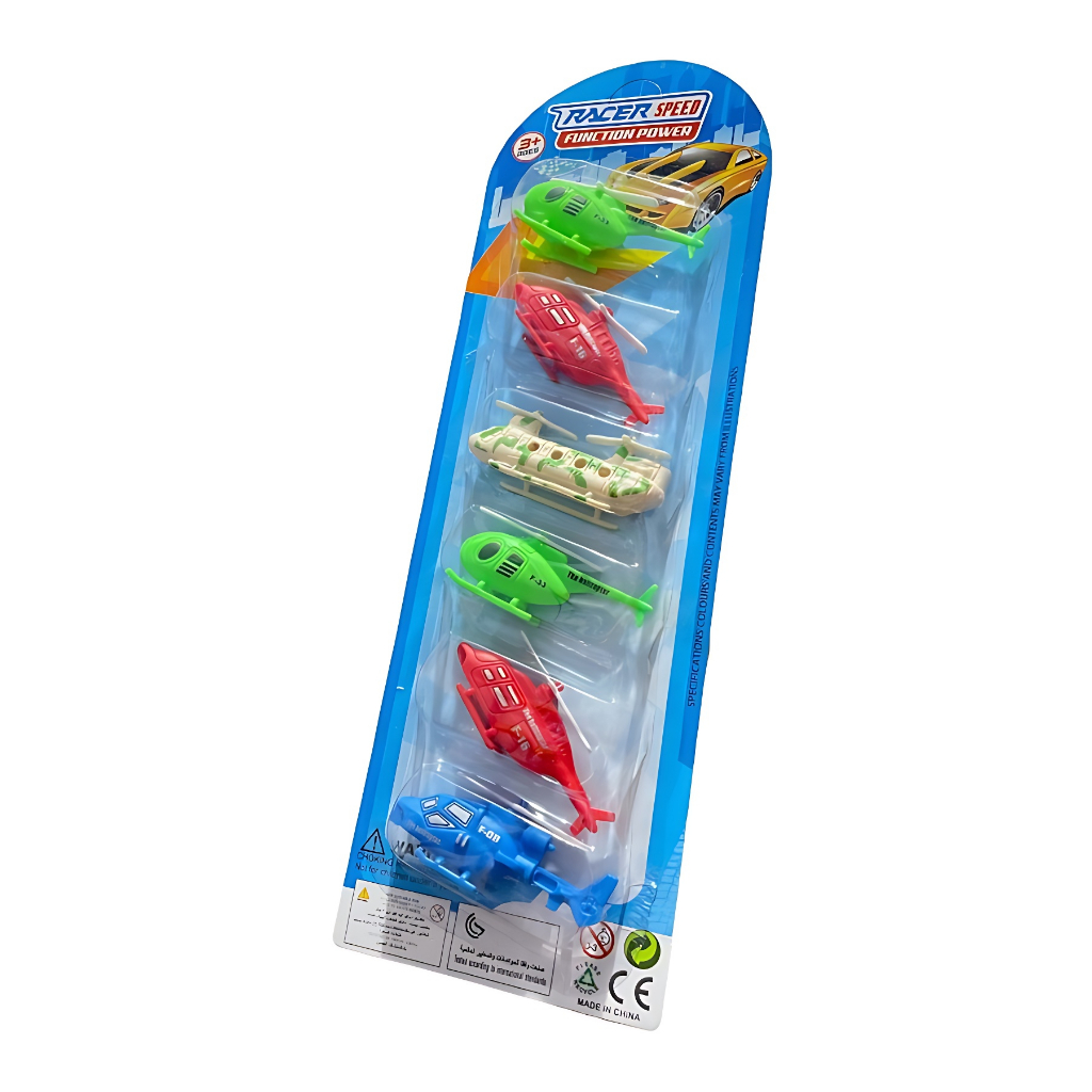 Racer Speed Helicopter 6pcs | Mainan Heikopter Anak Laki Laki | Kado Ulang Tahun Anak Cowok