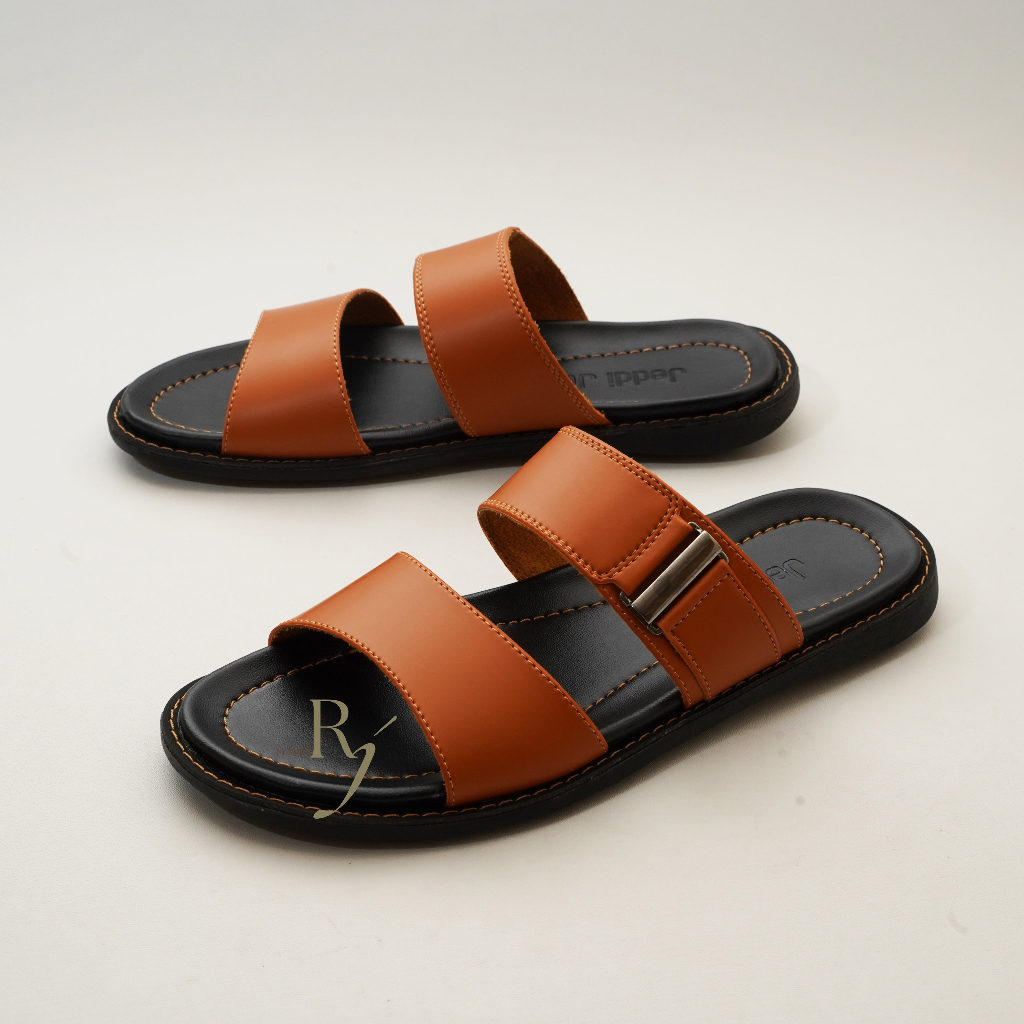 JEDDI [VERTU 201]  Sandal Pria / Sendal Slip Pria / Sandal Pria Kulit PU / Sandal Pria Dewasa / Sendal Slop Pria