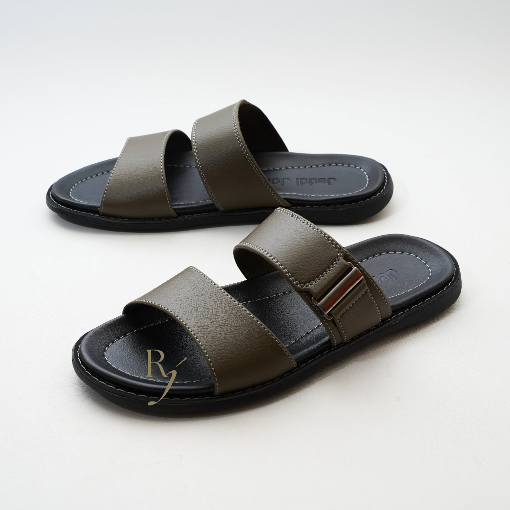 JEDDI [VERTU 201]  Sandal Pria / Sendal Slip Pria / Sandal Pria Kulit PU / Sandal Pria Dewasa / Sendal Slop Pria