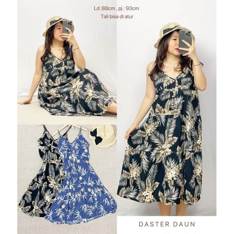 MDLV ~ Daster Daun Tanktop Dress Pantai Rayon Good Quality