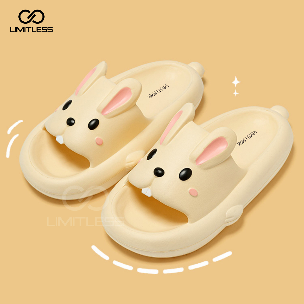 Sendal Wanita Rabbit Slip On Lucu Empuk Terbaru 2023 Sandal Wanita Kelinci Selop Karakter Korea Nyaman