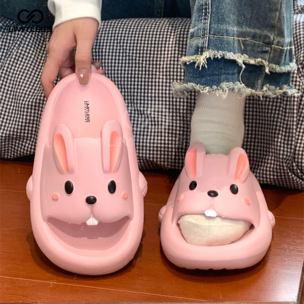 Sandal Anak Kelinci Selop Perempuan Empuk Lucu Kekinian Sendal Rabbit Kelinci Slip On Anak Cewek Karakter Nyaman