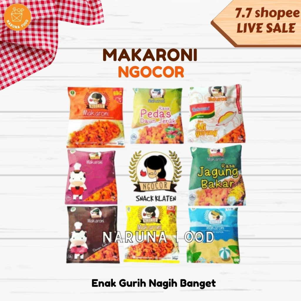 PROMO 11.11 Makaroni Ngocor Makanan Ringan Makroni Ngocor Murah Cemilan Makaroni Snack Makaroni Cemilan Pedas Viral Promo Pedas Rasa Daun Jeruk Sapi Panggang BBQ Jagung Bakar Mi Goreng Keju Pedes level 5  Rumput Laut Sapi Lada hitam Minyak Goreng