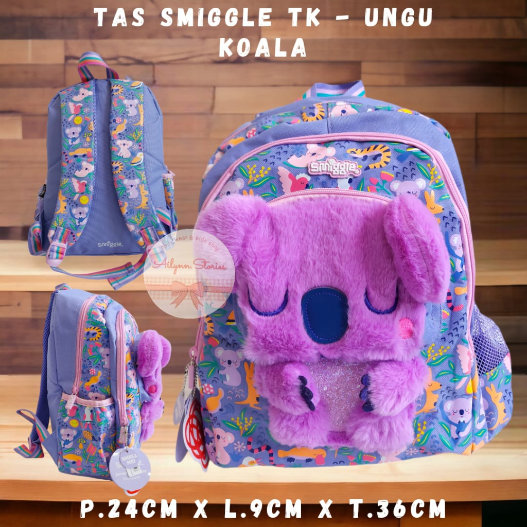 Tas Ransel Anak TK smiggle boneka koala / Astronot / Dino / Rabbit