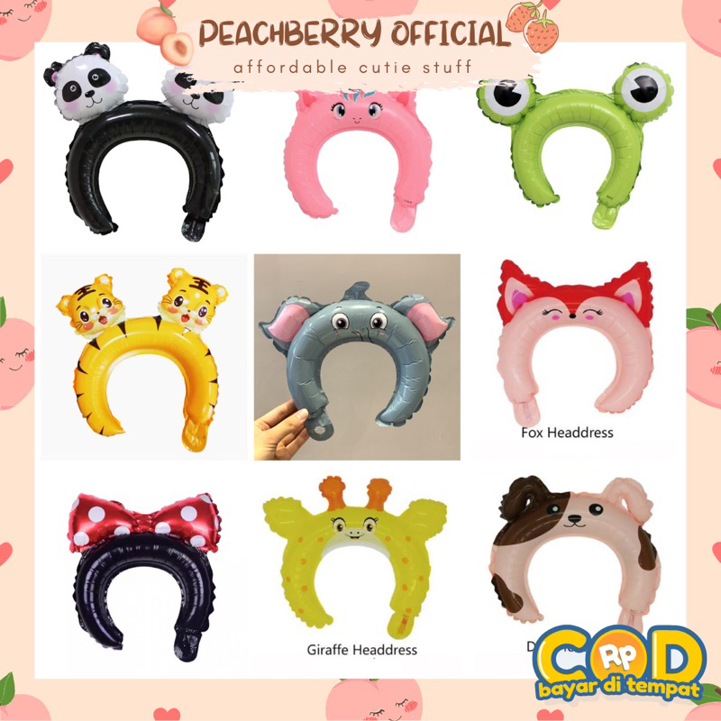 Balon bando Mickey Minnie Mouse kartun unik headband balon  balon huruf  balon latex balon ulang tahun