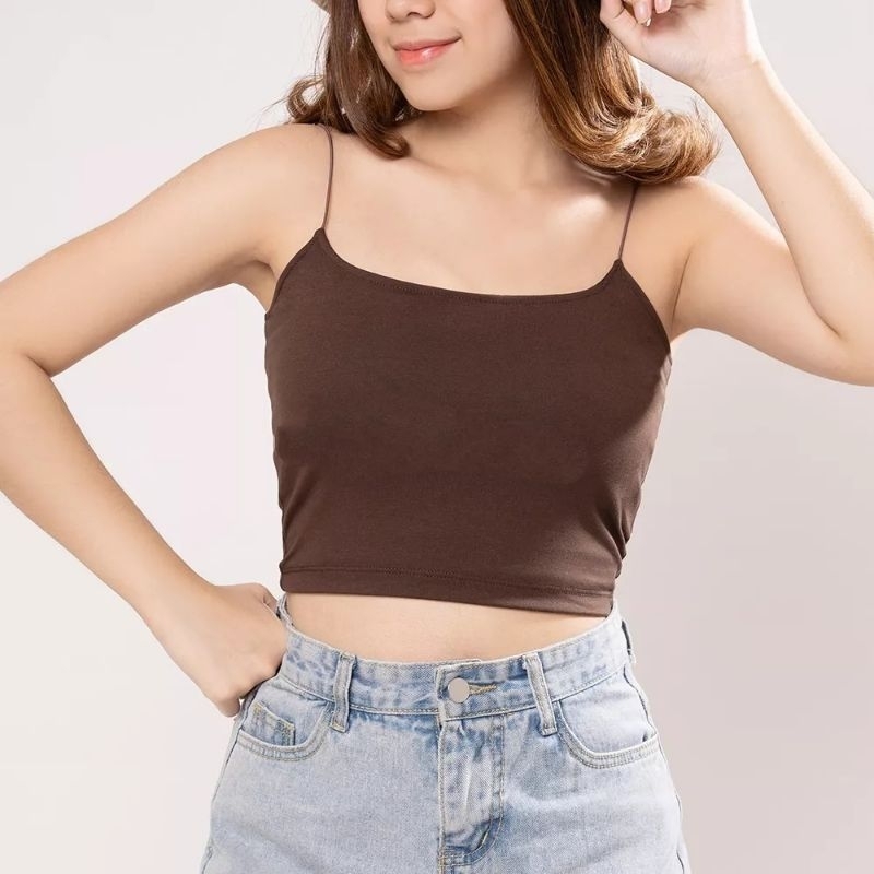 CROP TANK TOP (B) U-SHAPE SWEET| TANKTOP WANITA [BIG SIZE]