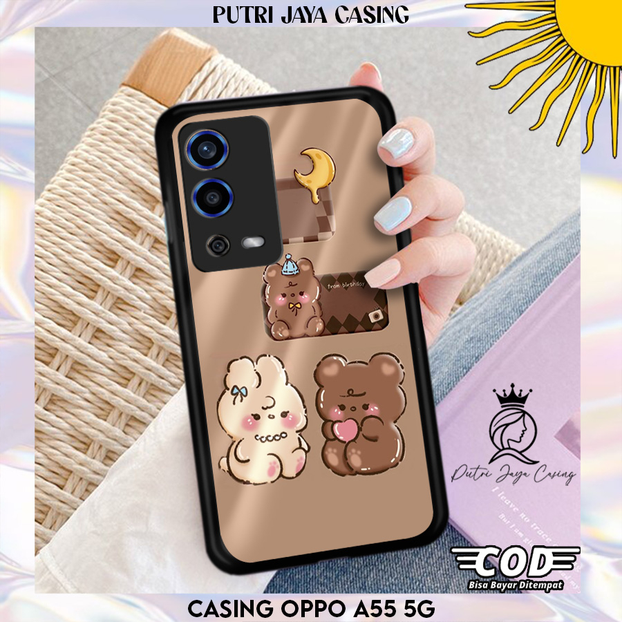 Case Hp Oppo A55 5G casing Oppo A55 5G Motif ANIMEBEAR Casing Terbaru Case Karakter Lucu Casing Lucu