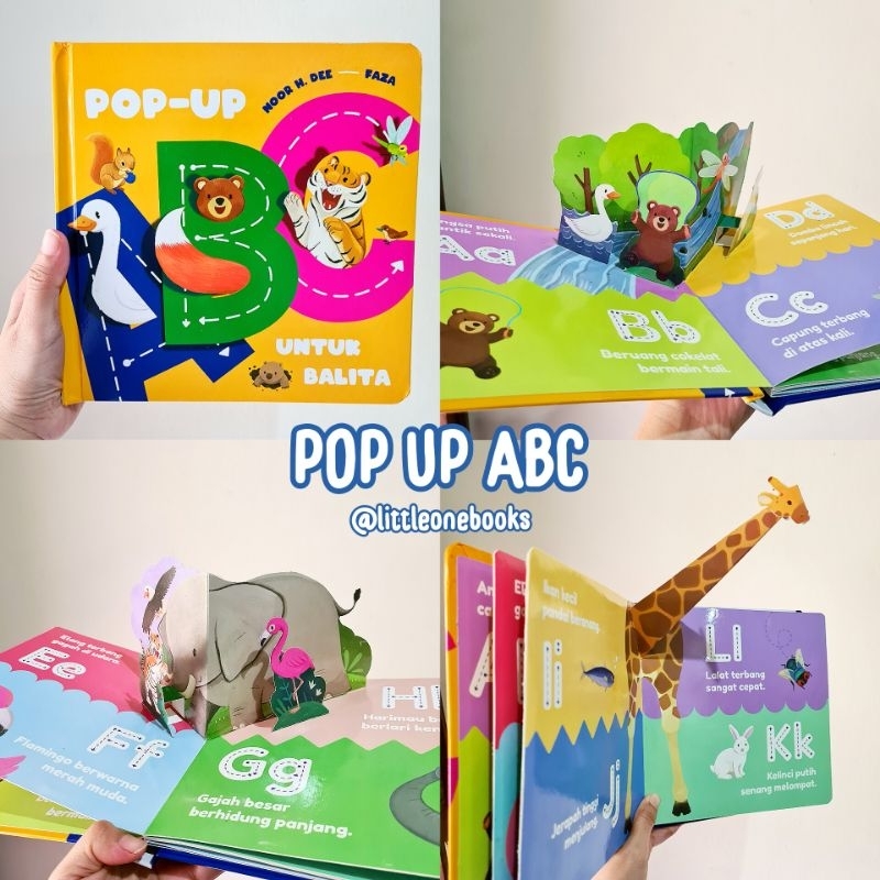 Pop Up ABC / alphabet pop up book / buku pop up anak belajar huruf / alfabet book / buku anak intera
