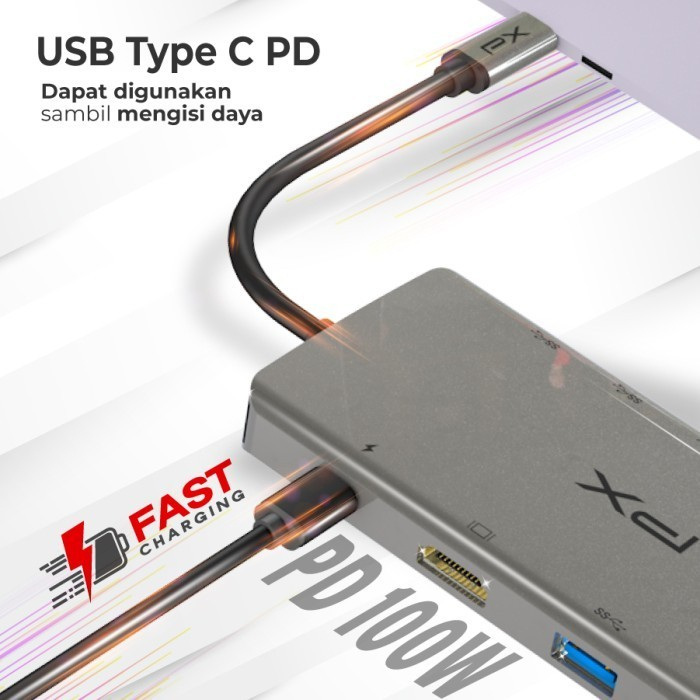 PX Converter Adapter 11 in 1 Type C HDMI  USB 3.1 Hub  1080P UCH011