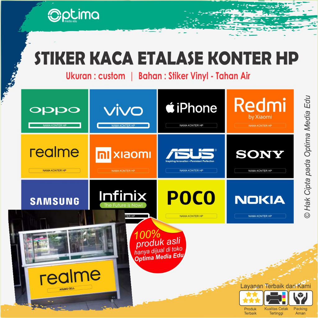 

Cetak Stiker Kaca Etalase Konter Pulsa bisa meteran