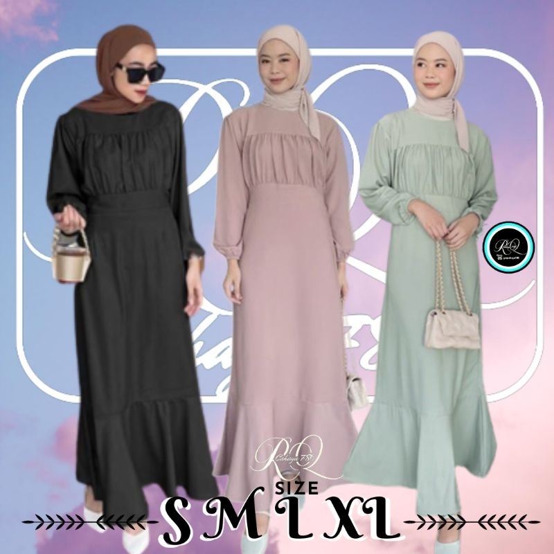 Emily Dress Fashion Wanita Kekinian Maxi Dress Korean Look Style GAMIS DRESS Remaja Terbaru Kondanga