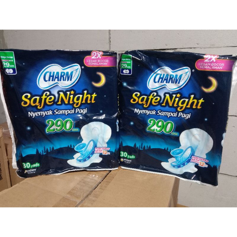 Charm Pembalut Safe Night 29cm Wings 30pads