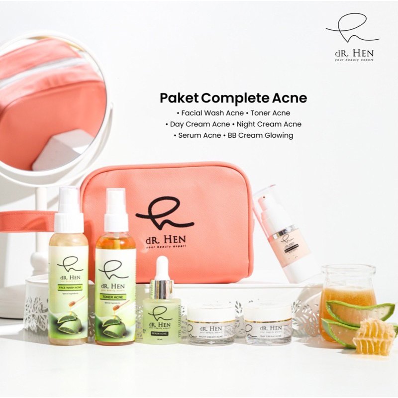 dR. Hen - Paket Lengkap Acne/Paket Komplit Jerawat - with Serum Acne (6 produk)
