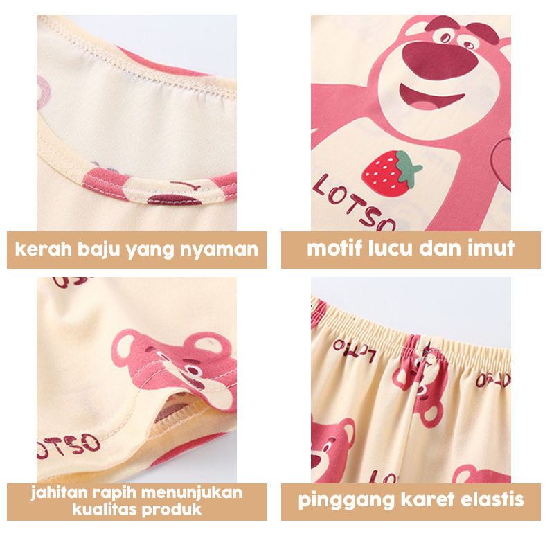 set Baju Tidur Bayi Lengan Panjang Untuk Perempuan Laki Laki Piyama Anak Print Kartun/piama anak set/baju tidur anak perempuan