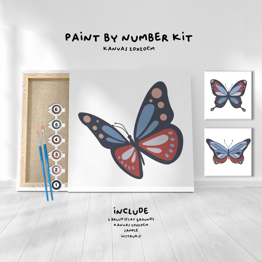 

Paint by Number KIT Butterfly series Kanvas 20x20cm