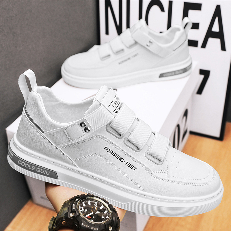 Toread Sepatu Sneakers Pria Casual Bahan PU Tanpa Tali Sepatu Kuliah Fashion Simple MC439