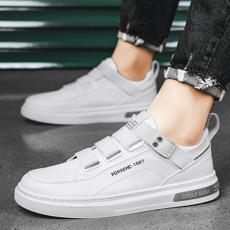 Toread Sepatu Sneakers Pria Casual Bahan PU Tanpa Tali Sepatu Kuliah Fashion Simple MC439