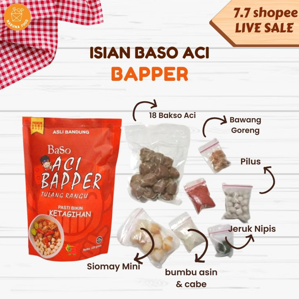 PROMO Baso Aci Bapper Tulang Rangu Boci Baper Bakso Aci Bapper Sambel Mercon asli Garut Bandung