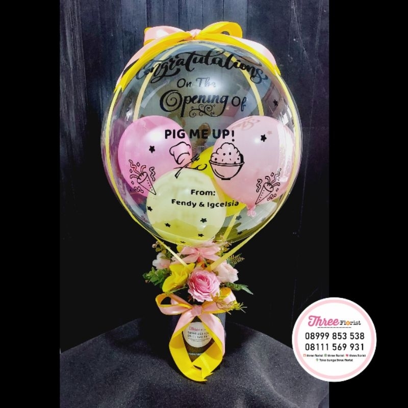box bunga balon ucapan grand opening restoran baru / box bunga balon opening / hadiah ucapan congrat