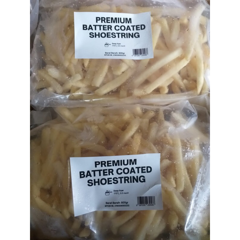 

Fries Frozen Premium Batter Coated Shoestring 800gram
