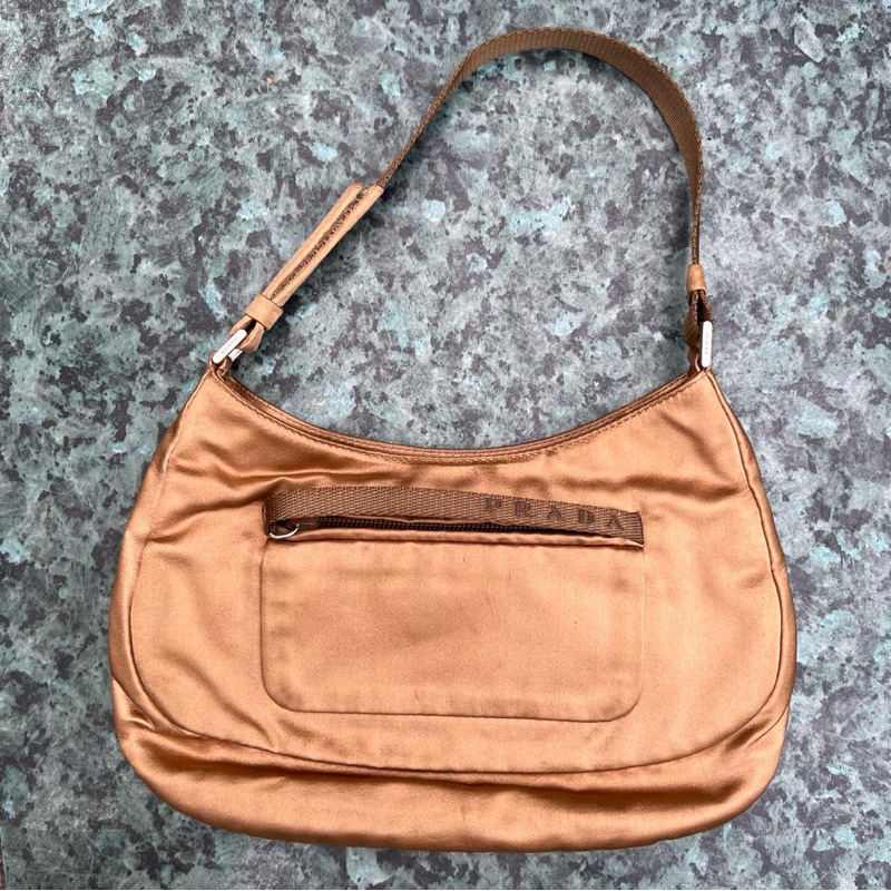 PRADA Shoulder bag Gold Nilon Sporty