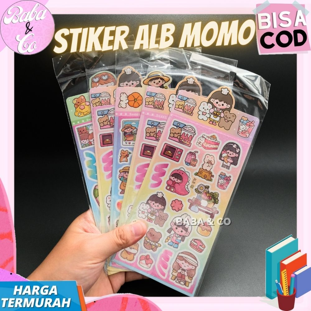 

STIKER ALB MOMO 1 LEMBAR STICKER MURAH LUCU MOMO ALB ANTI AIR RAINBOW
