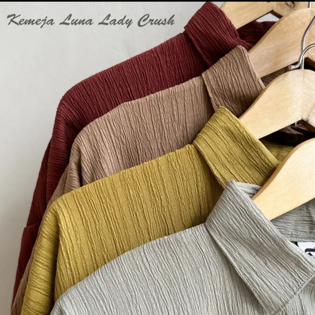 ( TERBARU ) KEMEJA WANITA KEMEJA LUNA LADY CRUSH SHIRT OVERSIZE