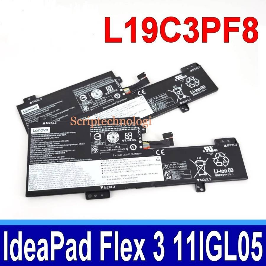 Baterai L19M3PF8 Lenovo Ideapad Flex 3-11IGL 3-11IGL05 SB10X02604 2592