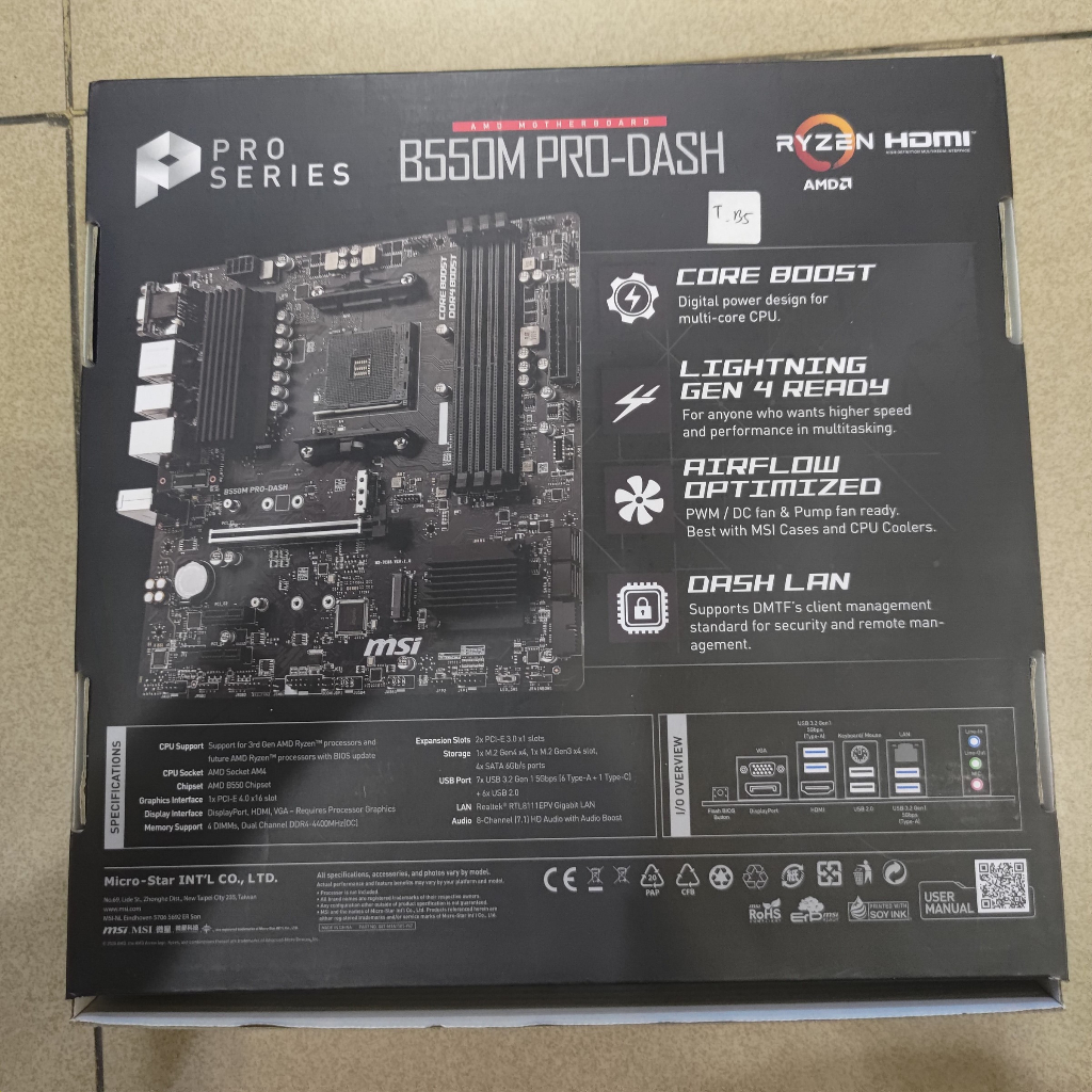 MSI B550M PRO DASH AM4 AMD Ryzen