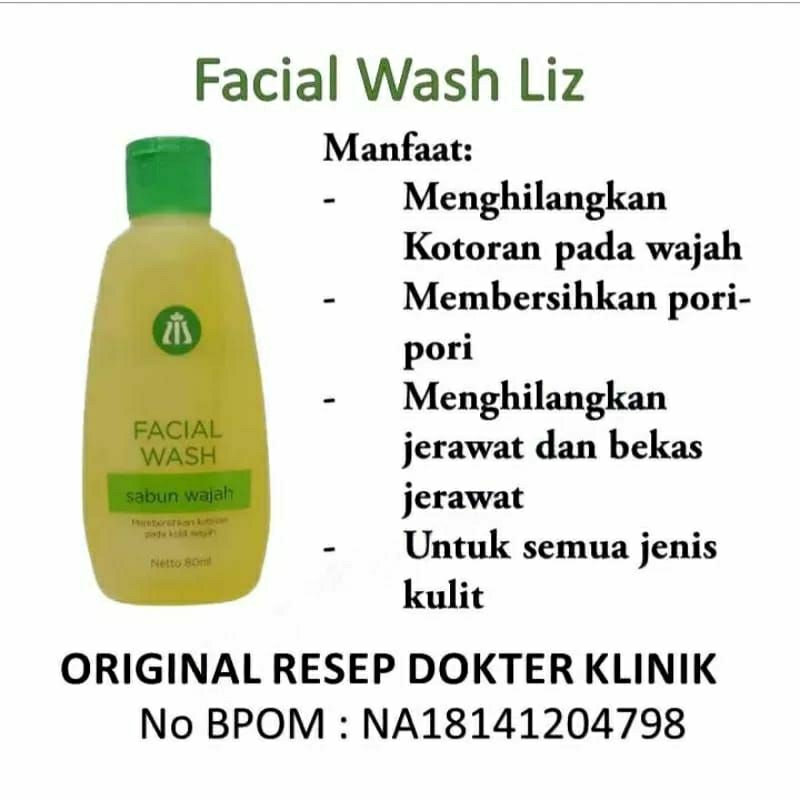 liz skincare facial wash sabun wajah original Bpom