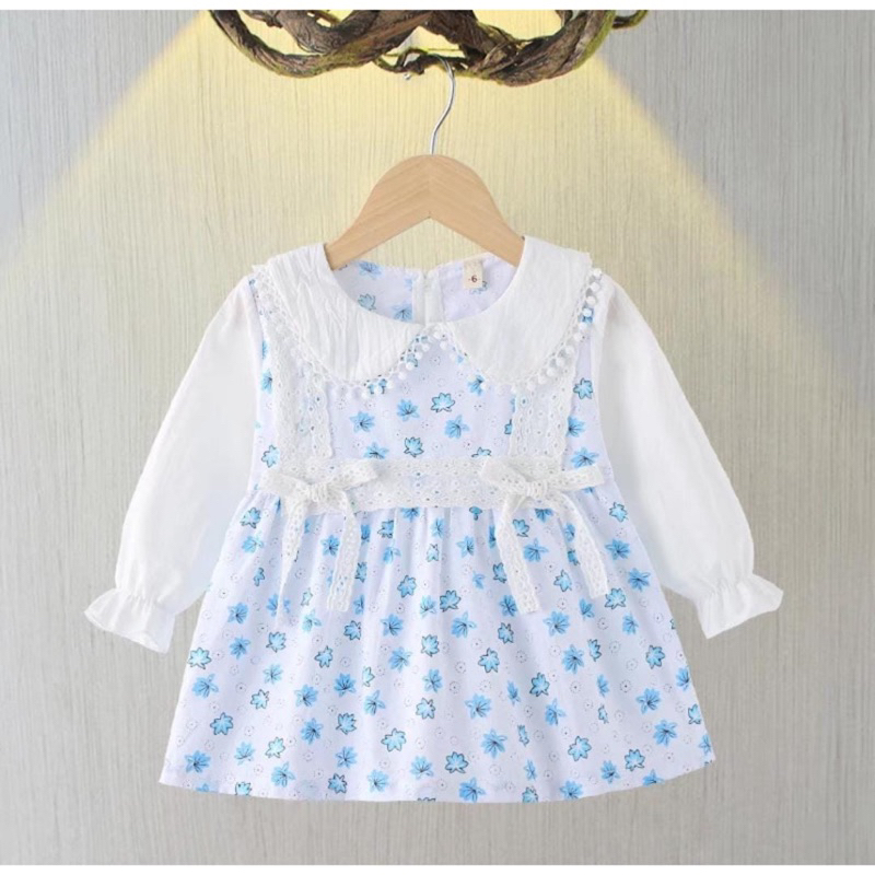 Dress anak cewek 6 Bulan-1 Tahun / Pakaian dress bayi perempuan / Dress starlight funny renda / Grosir baju anak import