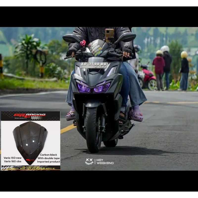 Visor variasi honda vario 125 150 led old pnp honda vario 160 new bahan anti pecah carbon celup wtp free dobel tape