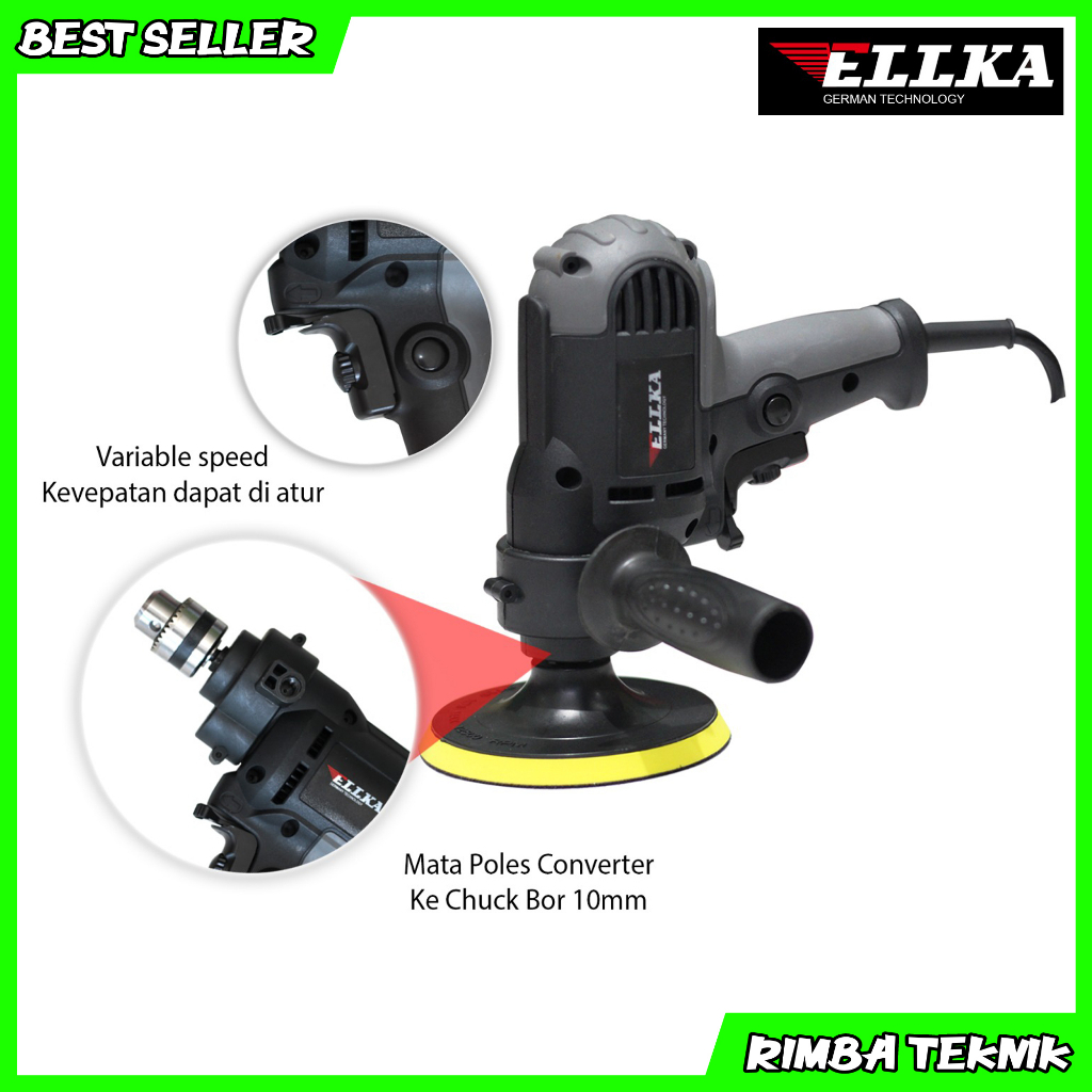 Polisher Machine / Mesin Polisher / Mesin Poles ELLKA EL8-55 Free Kepala Bor 10mm