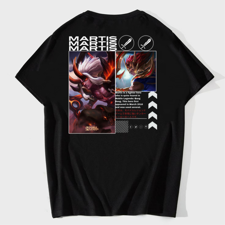 Kaos Hitam Mobile Legends Martis