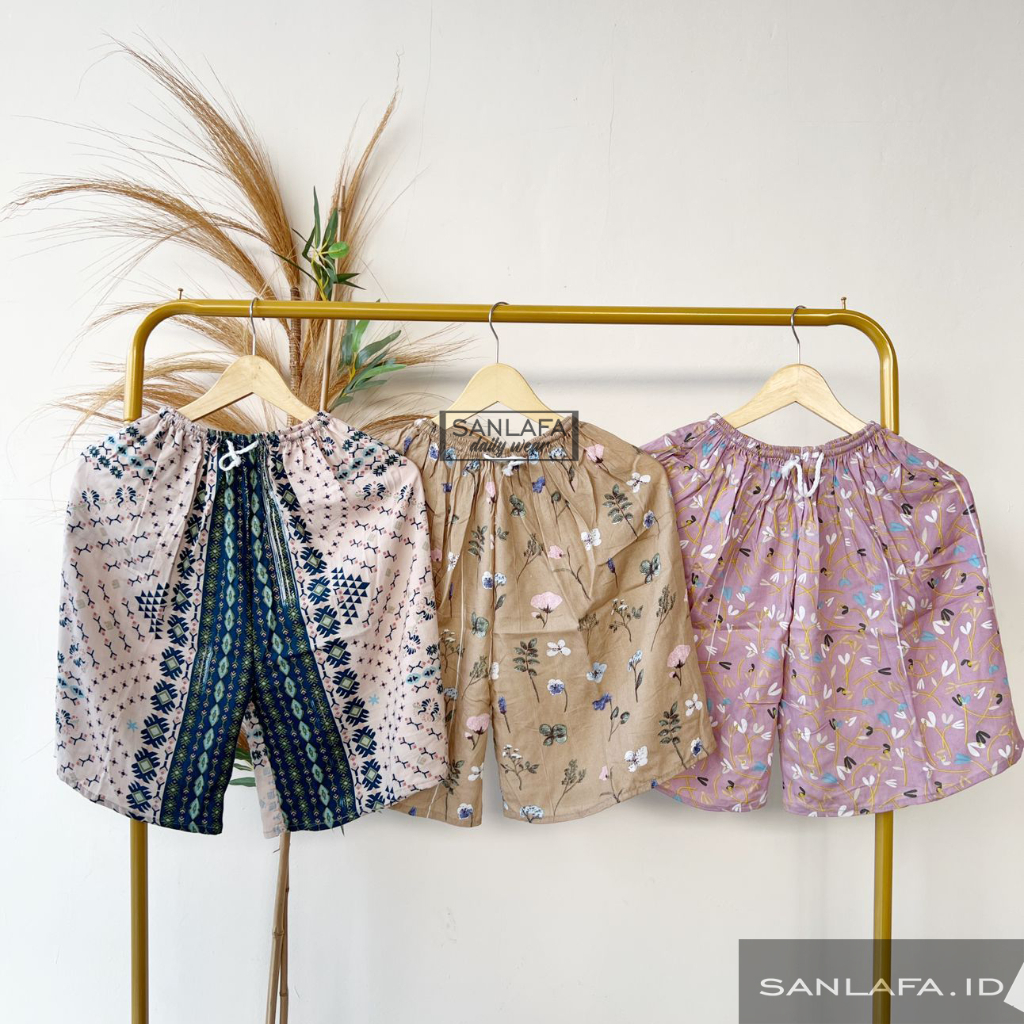 celana pendek Santai Jumbo kolor Harian bahan rayon bali premium wanita cewek selutut murah