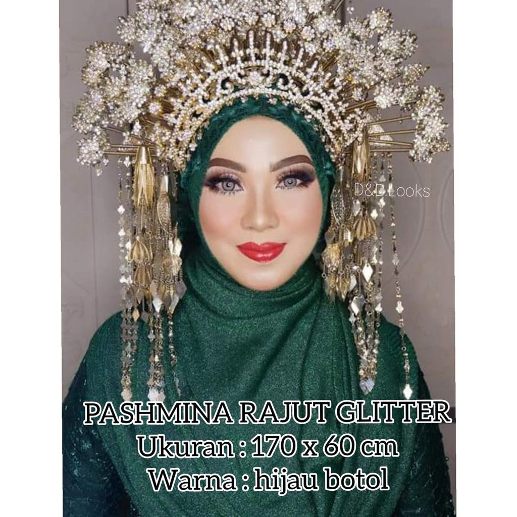 PASHMINA RAJUT GLITTER / PASHMINA GLITTER RAJUT / HIJAB PENGANTIN / JILBAB PENGANTIN / HIJAB RAJUT / JILBAB RAJUT / RIAS PENGANTIN