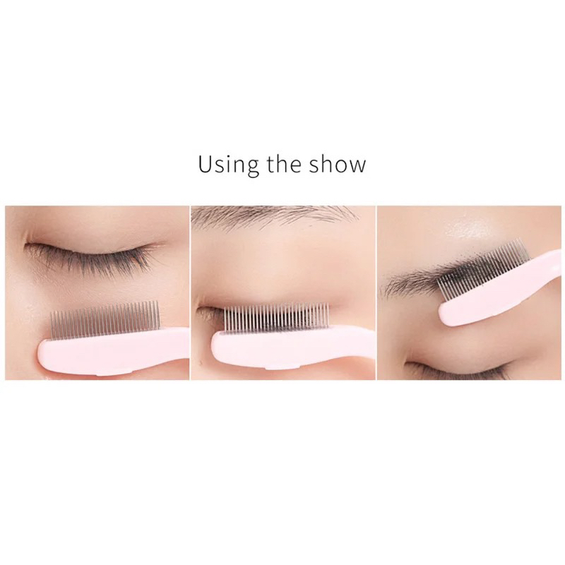 1PC Folding Eyelash Curler Comb Lash Separator Mascara Lift Curl Metal Brush Mini Eyebrow Comb Makeup Tool