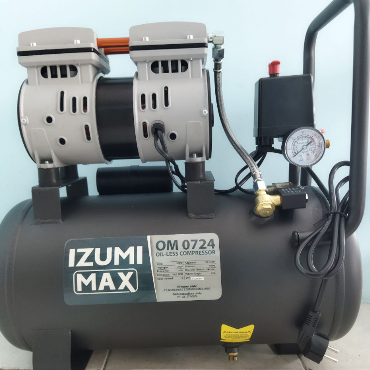 Mesin Kompressor Izumi Max Oilless 0,75 HP 24L OM0724 UNIT