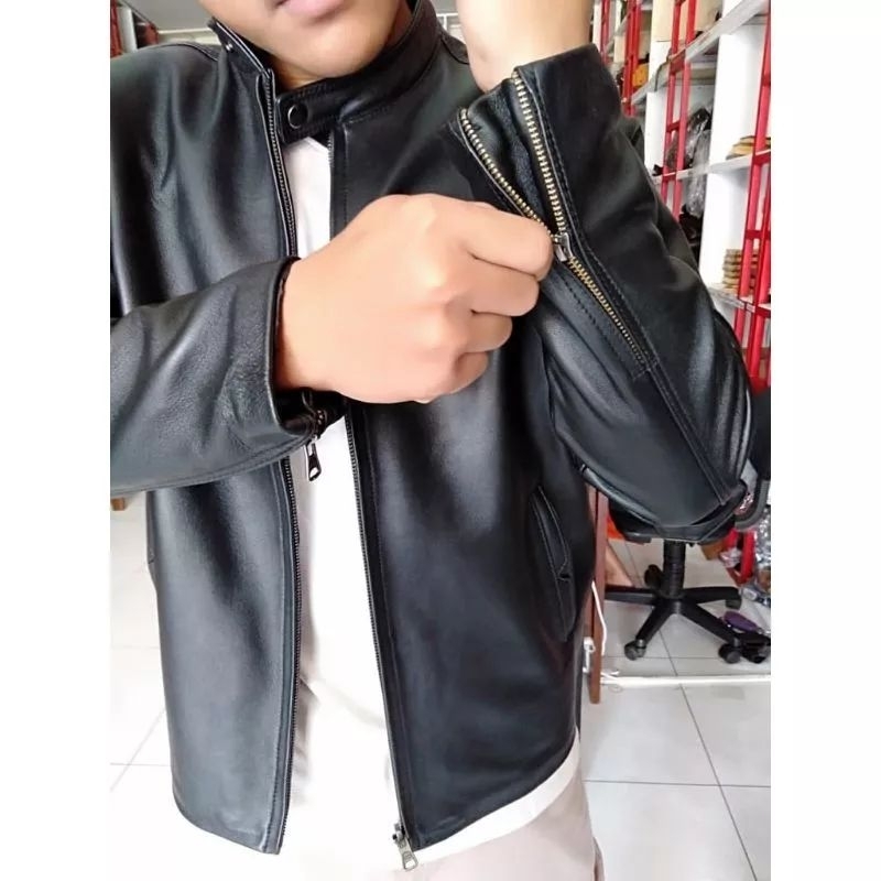 Jaket Pria Kulit Asli Domba Original Made In Garut Simpel Dan Elegant