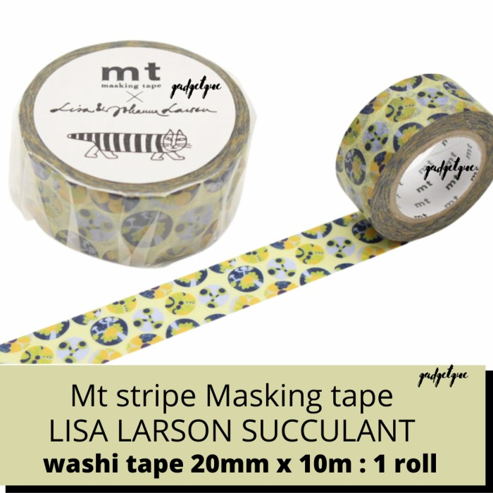 

washi tape aesthetic mt lisa Larson Succulent masking tape 20 Meter washitape 1 roll selotip kertas original murah solatip kertas isolasi solasi aesthetic