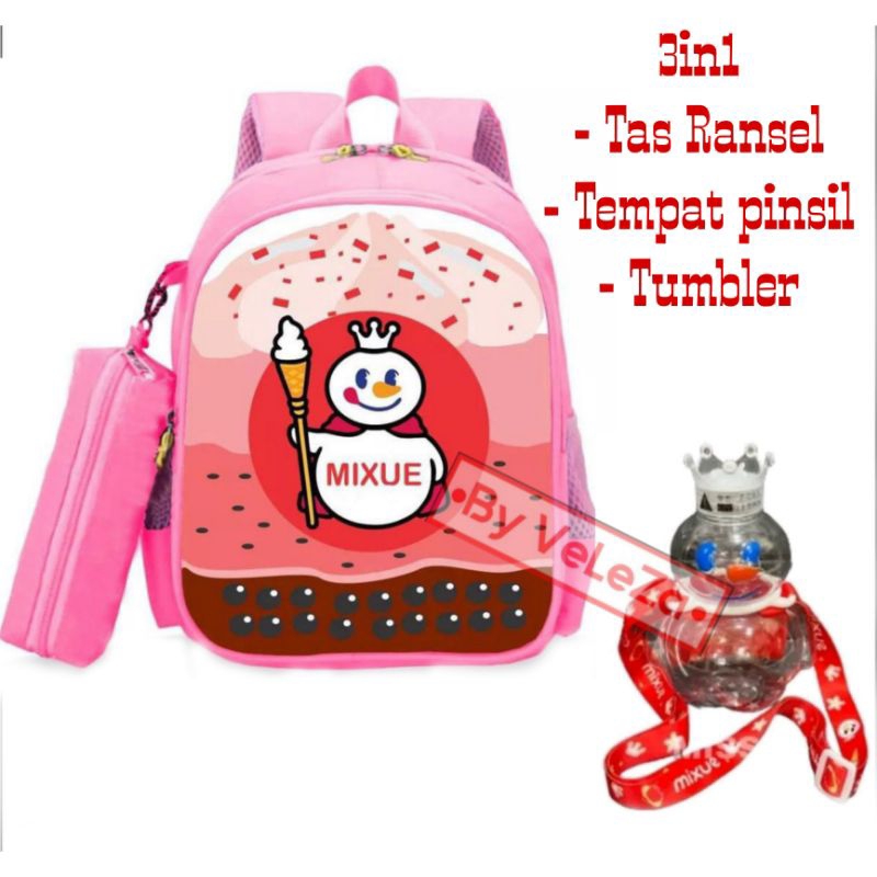 Tas ransel anak karakter mixuee gratis tumbler tempat pinsil - tas anak