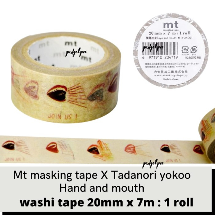 

washi tape aesthetic MT tadanori yokoo hand and mouth masking tape 7 Meter washitape 1 roll selotip kertas original murah solatip kertas isolasi solasi aesthetic