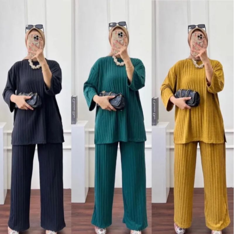 SETELAN WANITA KEKINIAN ZOORA KNITED SET ONE SET OVERSIZE LUCIA KNIT PREMIUM SETELAN LADYCRUSH WANIT
