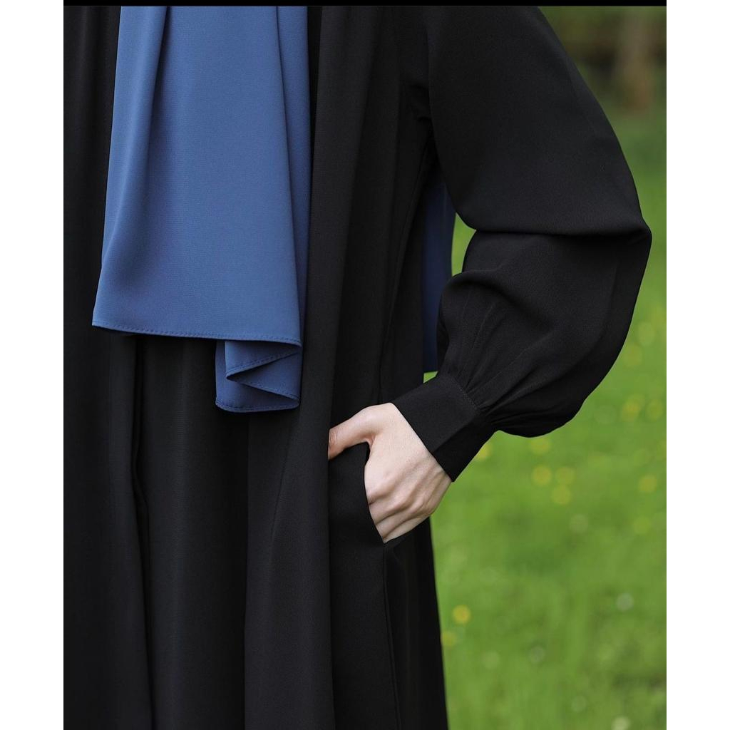 GF02 ~ INDIGO BLACK || GAMIS JET BLACK HIGH QUALITY || fashion muslim syari || gamis super premium || GAMIS JUMBO BISA XXL